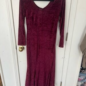 WD 2 by Diamond vintage Burgundy Long Sleeve Dress, 7/8 (small), 90s